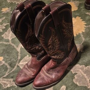 Durango Brown and Dark Brown Embroidered Western Cowboy Boots